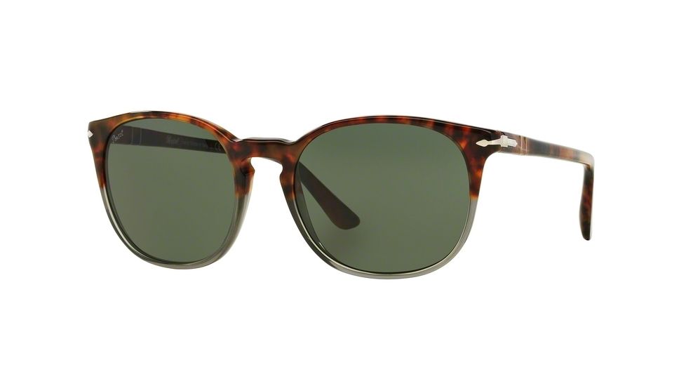 Persol PO3007S Sunglasses 102331-50 - Fuoco E Ardesia Frame, Green Lenses
