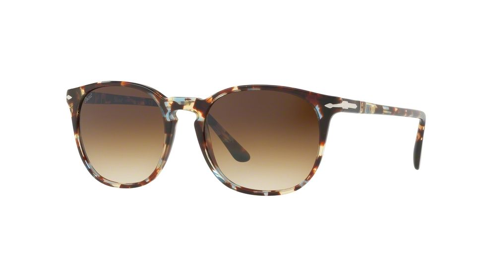 Persol PO3007S Sunglasses 105851-53 - Havana Azure Brown Frame, Clear Gradient Brown Lenses
