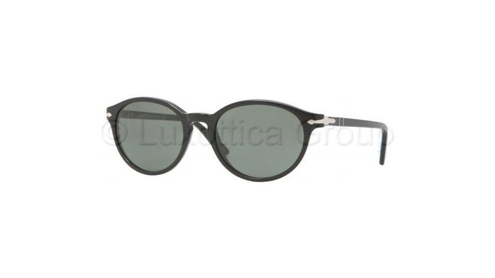 Persol PO3015S Sunglasses 95/31-5418 - Black Frame, Crystal Green Lenses