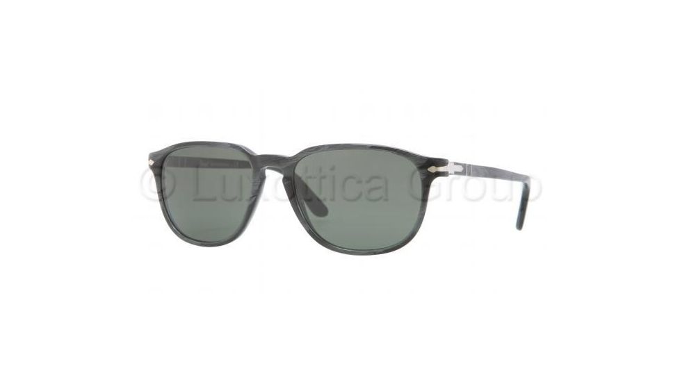 Persol PO3019S Sunglasses 982/31-5218 - Grey Horn Frame, Green Lenses