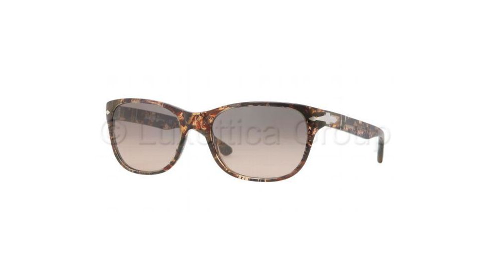 Persol PO3020S Sunglasses 928/87-5718 - Brown Violet Frame, Crystal Pink Gradient Blue Lenses