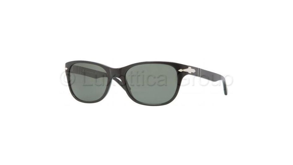 Persol PO3020S Sunglasses 95/31-5418 - Black Frame, Crystal Green Lenses
