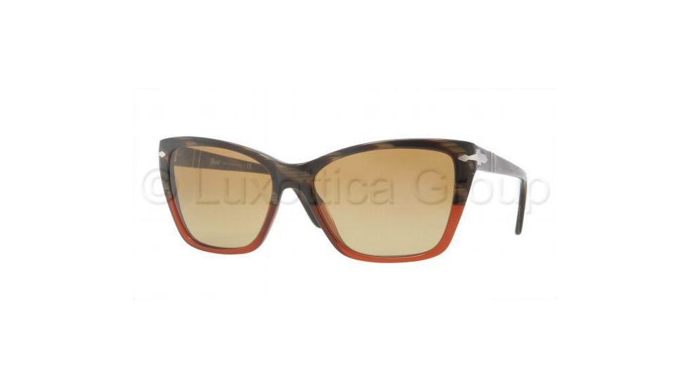 Persol PO3023S Bifocal Prescription Sunglasses PO3023S-953-85-5616 - Lens Diameter 56 mm, Frame Color Dark Horn Red
