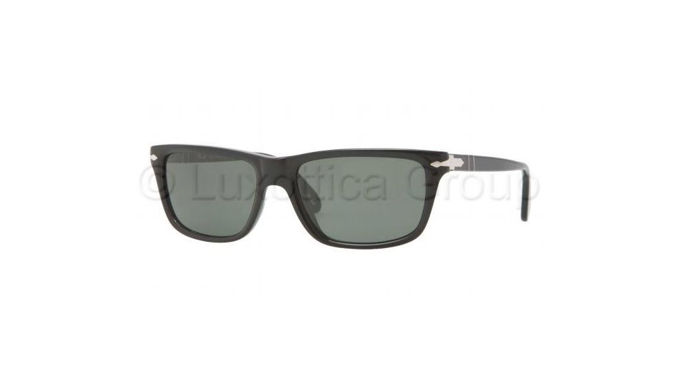 Persol PO3026S Sunglasses 95/58-5517 - Black Frame, Crystal Green Lenses