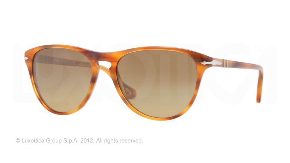 Persol PO3038S Prescription Sunglasses PO3038S-960-81-52 - Lens Diameter 52 mm, Frame Color Striped Brown