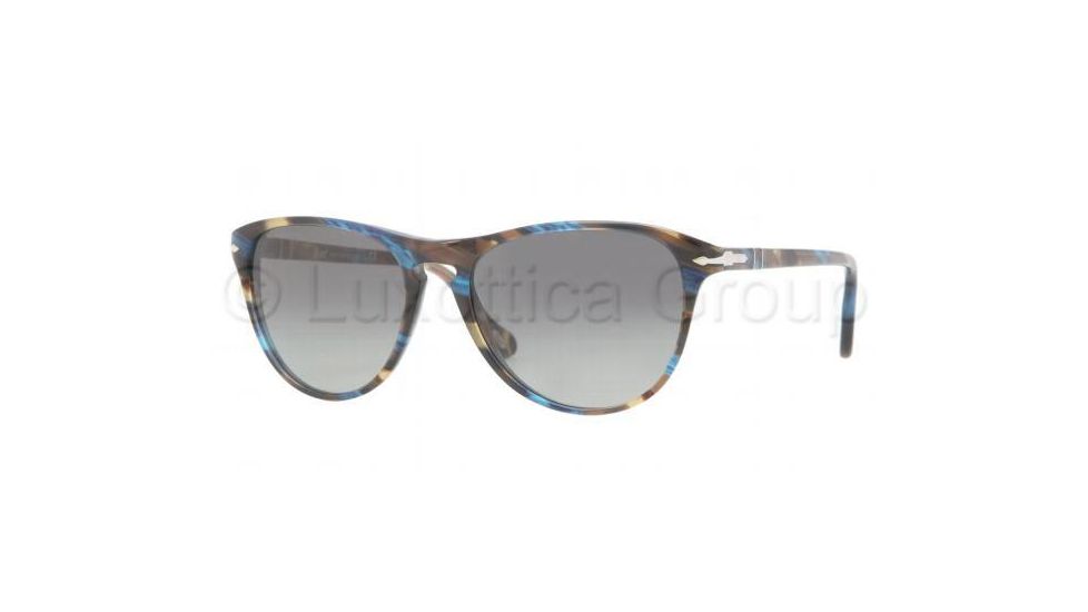 Persol PO3038S Single Vision Prescription Sunglasses PO3038S-973-71-5216 - Lens Diameter 52 mm, Frame Color Brown Spotted Blue