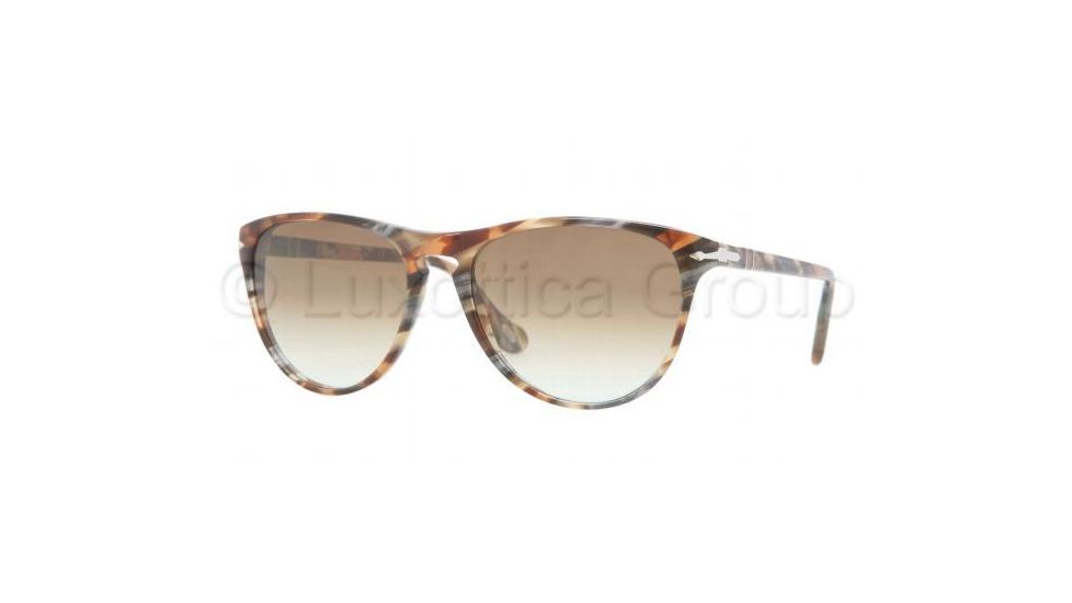 Persol PO3038S Single Vision Prescription Sunglasses PO3038S-978-51-5216 - Lens Diameter 52 mm, Frame Color Brown Striped Grey