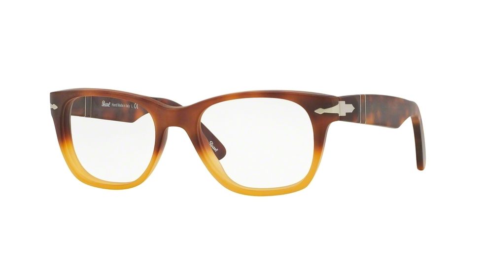 Persol PO3039V Progressive Prescription Eyeglasses 9024-54 - Light Havana Gradient Yellow Frame