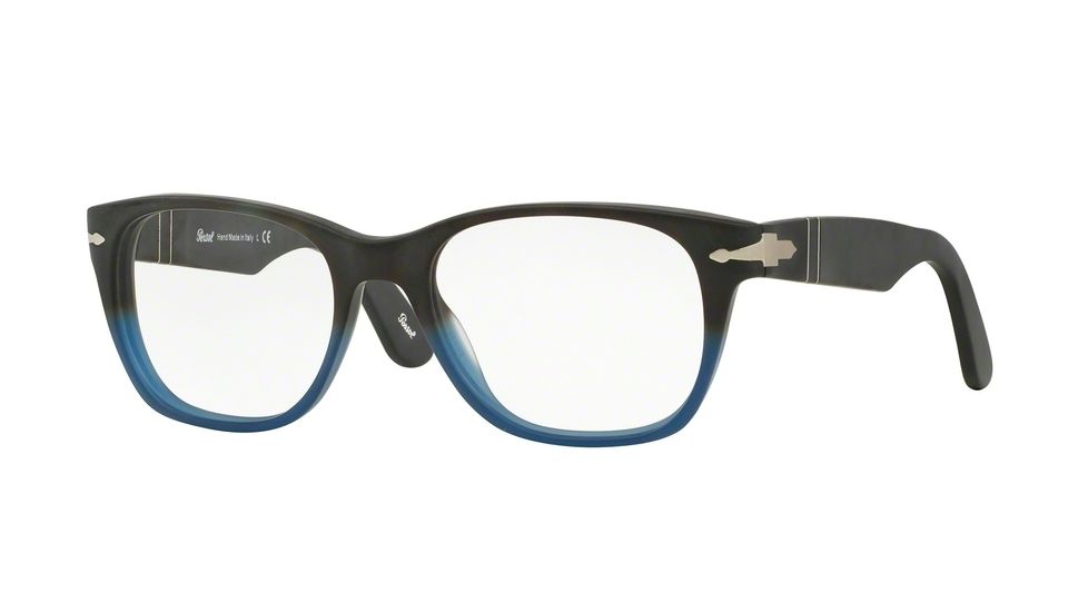 Persol PO3039V Progressive Prescription Eyeglasses 9026-54 - Dark Havana Gradient Blu Frame