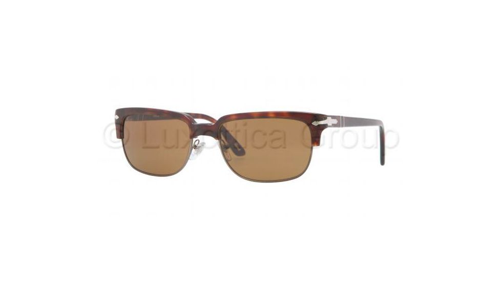 Persol PO3043S Single Vision Prescription Sunglasses PO3043S-24-33-5418 - Lens Diameter 54 mm, Frame Color Havana