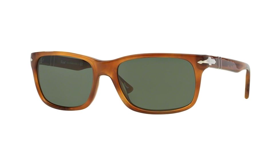 Persol PO3048S Progressive Prescription Sunglasses PO3048S-101831-55 - Lens Diameter 55 mm, Frame Color Stripped Light Havana