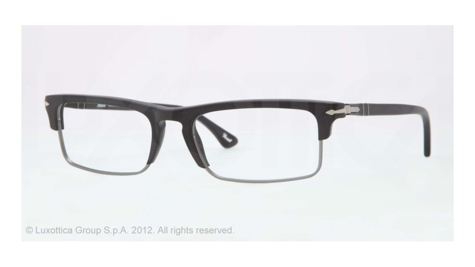 Persol PO3049V Single Vision Prescription Eyeglasses 900-52 - Matte Black Frame, Demo Lens Lenses