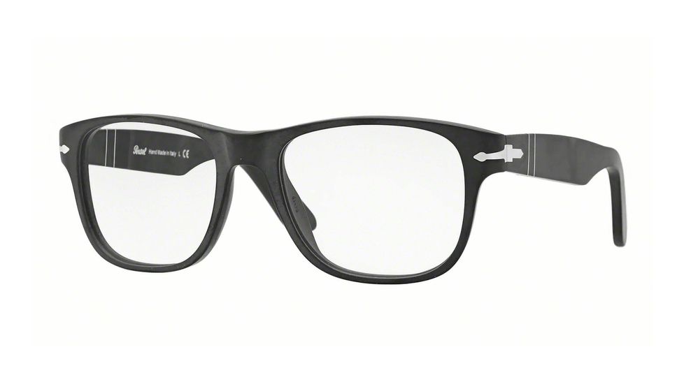 Persol PO3051V Progressive Prescription Eyeglasses 9000-52 - Black Antique Frame, Demo Lens Lenses