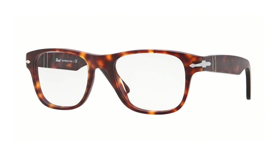 Persol PO3051V Progressive Prescription Eyeglasses 9001-52 - Havana Antique Frame, Demo Lens Lenses