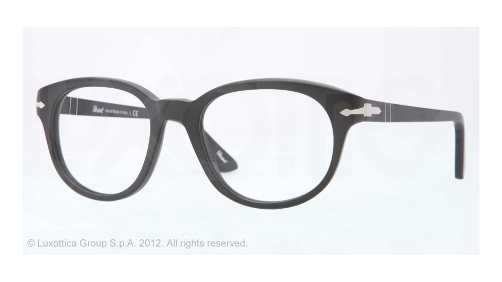 Persol PO3052V Bifocal Prescription Eyeglasses 9000-50 - Black Antique Frame, Demo Lens Lenses
