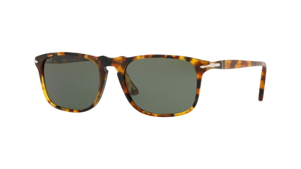 Persol PO3059S Sunglasses 105231-54 - Madreterra Frame, Green Lenses
