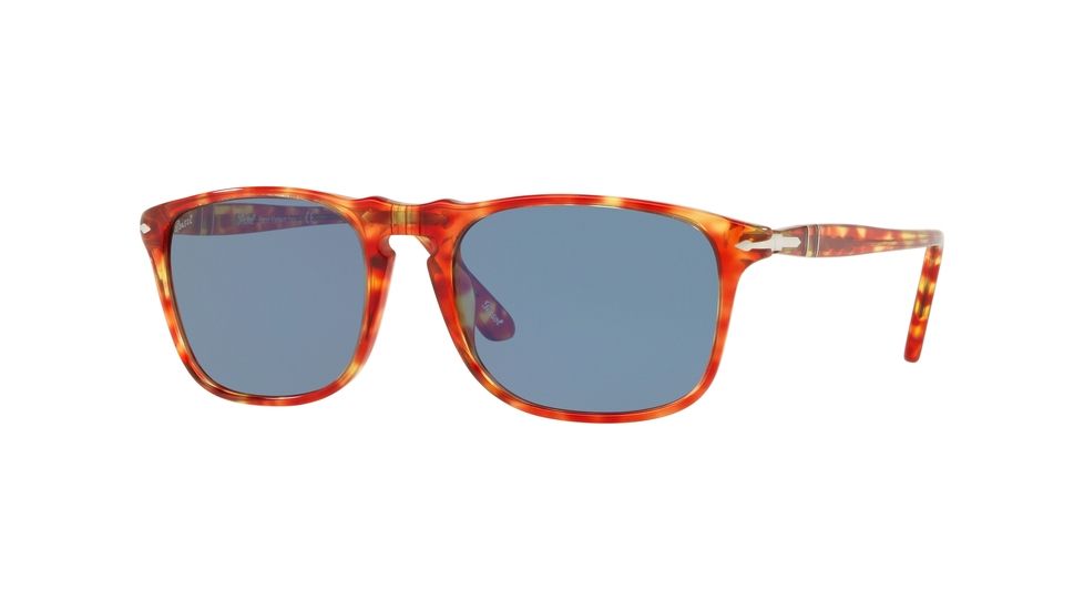 Persol PO3059S Sunglasses 106056-54 - Tortoise Red Frame, Blue Lenses