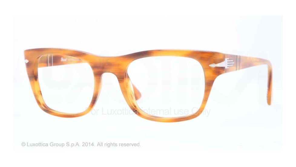 Persol PO3070V Bifocal Prescription Eyeglasses 960-52 - Stripped Brown Frame