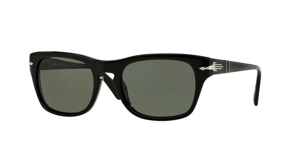 Persol PO3072S Single Vision Prescription Sunglasses PO3072S-95-58-54 - Lens Diameter 54 mm, Frame Color Black