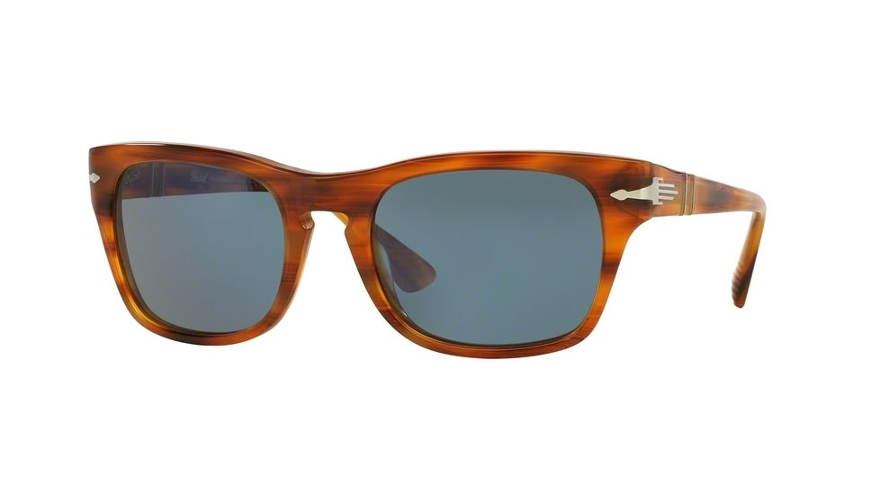 Persol PO3072S Single Vision Prescription Sunglasses PO3072S-960-56-54 - Lens Diameter 54 mm, Frame Color Striped Brown