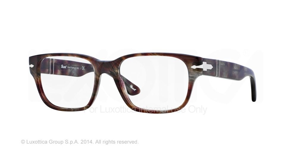 Persol PO3077V Bifocal Prescription Eyeglasses 972-52 - Havana Brown/Smoke Frame