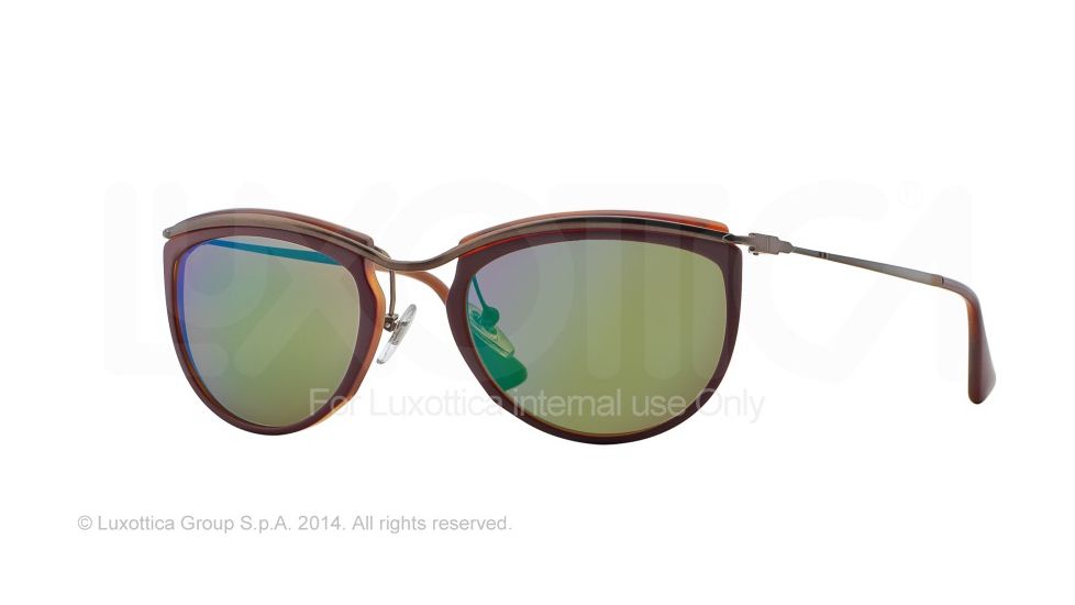 Persol PO3082S Progressive Prescription Sunglasses PO3082S-1006O7-52 - Lens Diameter 52 mm, Frame Color Top Red/matte Havana