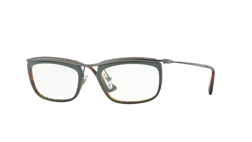 Persol PO3084V Single Vision Prescription Eyeglasses 1007-53 - Top Green/matte Havana Frame