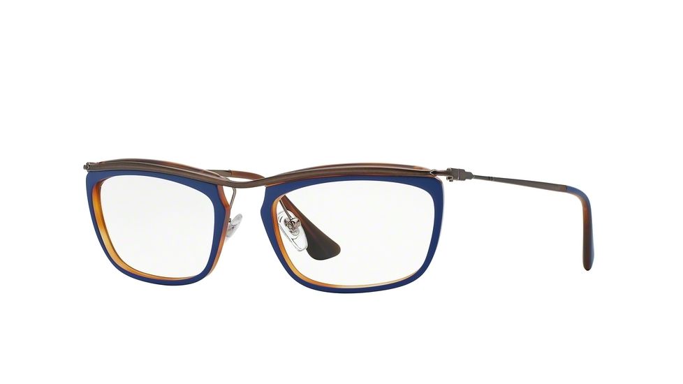 Persol PO3084V Single Vision Prescription Eyeglasses 1009-53 - Top Blue/matte Havana Frame