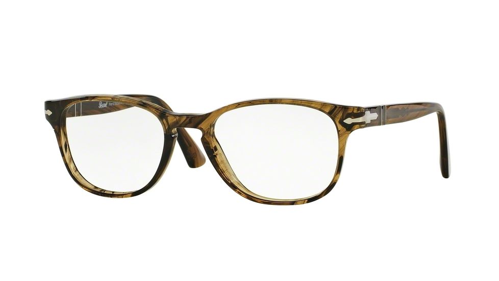 Persol PO3085V Eyeglass Frames 1021-53 - Light Striped Brown Frame
