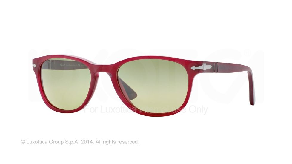 Persol PO3086S Sunglasses 902183-56 - Granato Frame, Photopolar Green Gradient Lenses