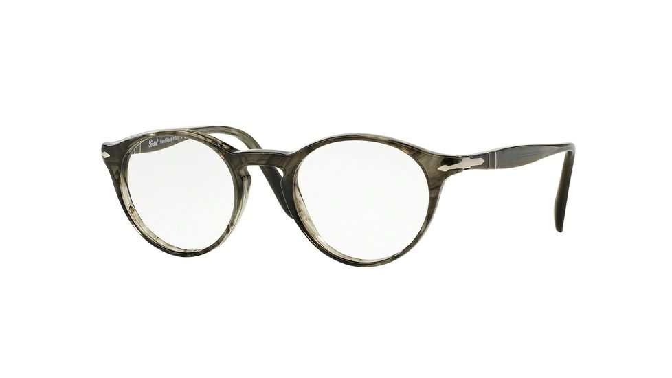 Persol PO3092V Progressive Prescription Eyeglasses 1020-46 - Striped Grey Frame