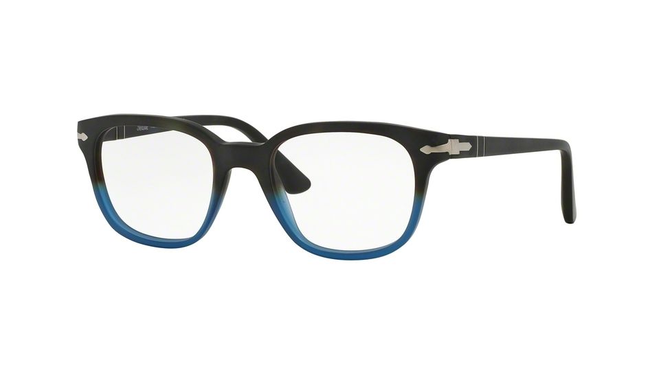 Persol PO3093V Progressive Prescription Eyeglasses 9026-48 - Dark Havana Gradient Blue Frame