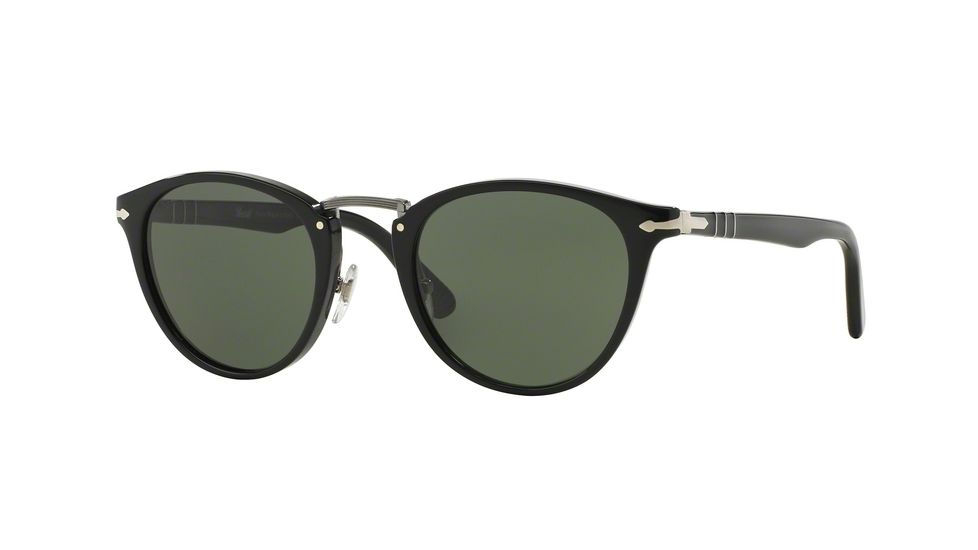 Persol PO3108S Single Vision Prescription Sunglasses PO3108S-95-31-47 - Lens Diameter 47 mm, Frame Color Black