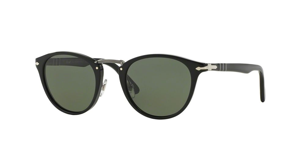 Persol PO3108S Single Vision Prescription Sunglasses PO3108S-95-58-47 - Lens Diameter 47 mm, Frame Color Black
