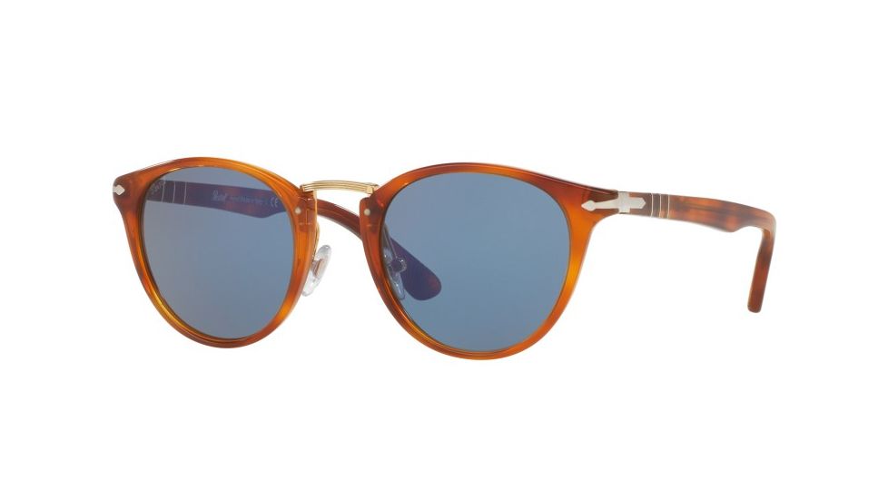 Persol PO3108S Single Vision Prescription Sunglasses PO3108S-96-56-49 - Lens Diameter 49 mm, Frame Color Havana