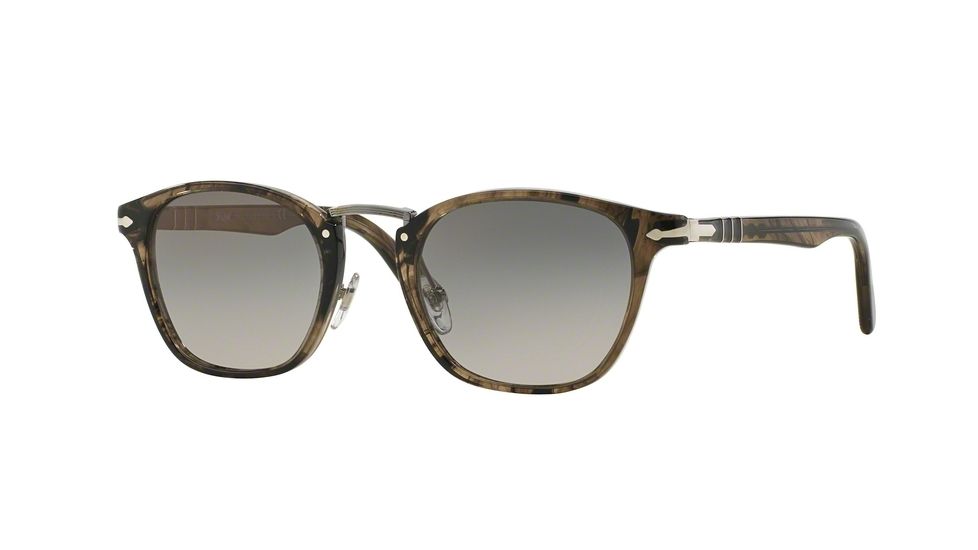 Persol PO3110S Single Vision Prescription Sunglasses PO3110S-1019M3-49 - Lens Diameter 49 mm, Frame Color Cortex Striped