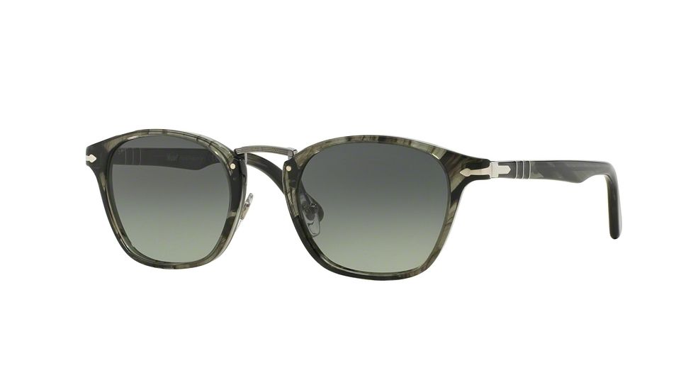 Persol PO3110S Single Vision Prescription Sunglasses PO3110S-102071-49 - Lens Diameter 49 mm, Frame Color Lichen Striped