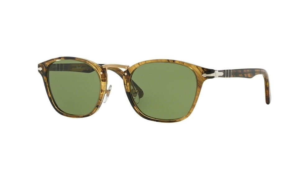 Persol PO3110S Single Vision Prescription Sunglasses PO3110S-10214E-51 - Lens Diameter 51 mm, Frame Color Light Brown Striped