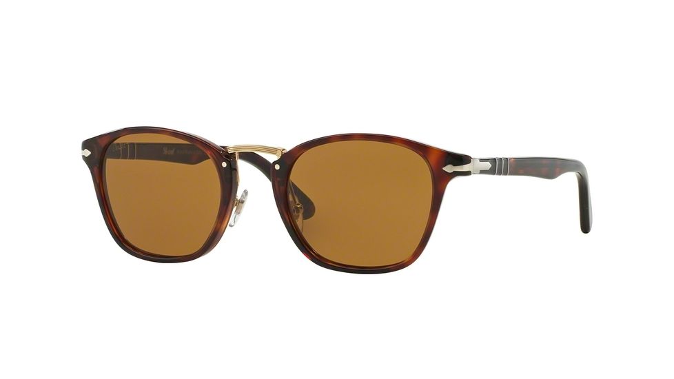 Persol PO3110S Single Vision Prescription Sunglasses PO3110S-24-33-49 - Lens Diameter 49 mm, Frame Color Havana