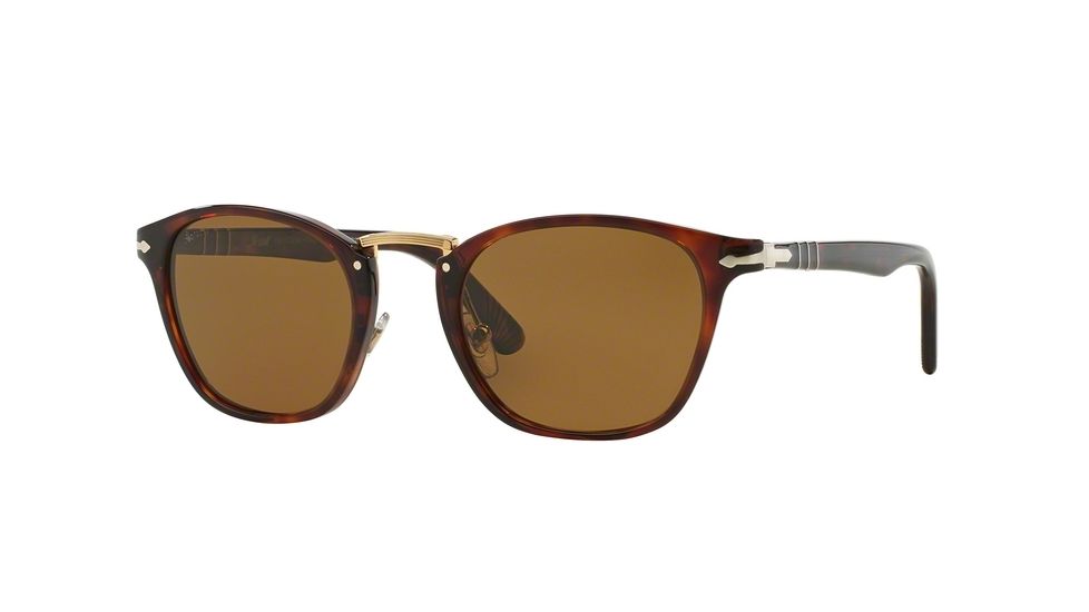 Persol PO3110S Single Vision Prescription Sunglasses PO3110S-24-57-49 - Lens Diameter 49 mm, Frame Color Havana