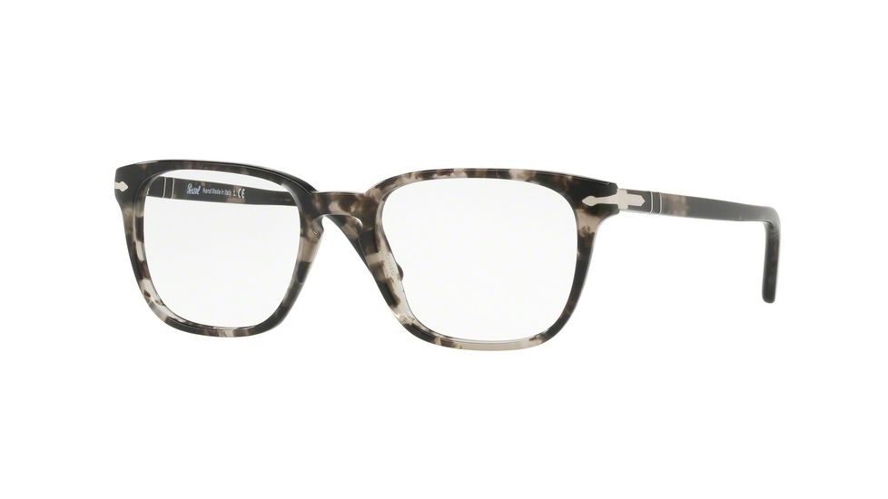 Persol PO3117V Single Vision Prescription Eyeglasses 1063-53 - Spotted Grey Black Frame