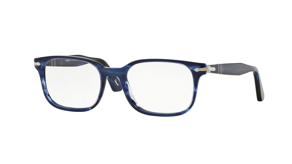 Persol PO3118V Eyeglass Frames 943-51 - Stripped Blue Frame