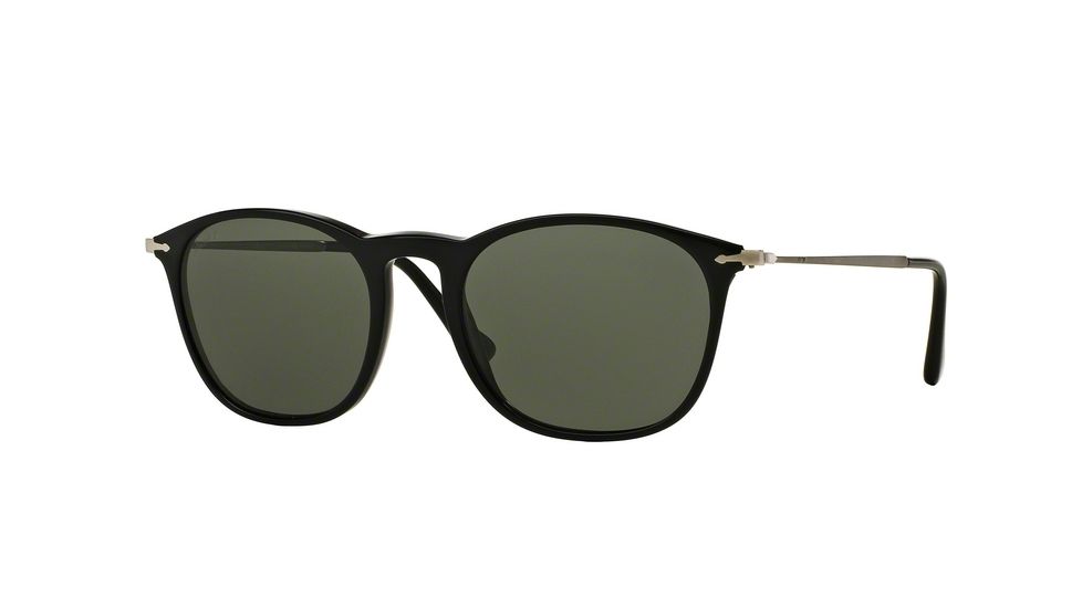 Persol PO3124S Sunglasses 95/58-50 - Black Frame, Green Polarized Lenses