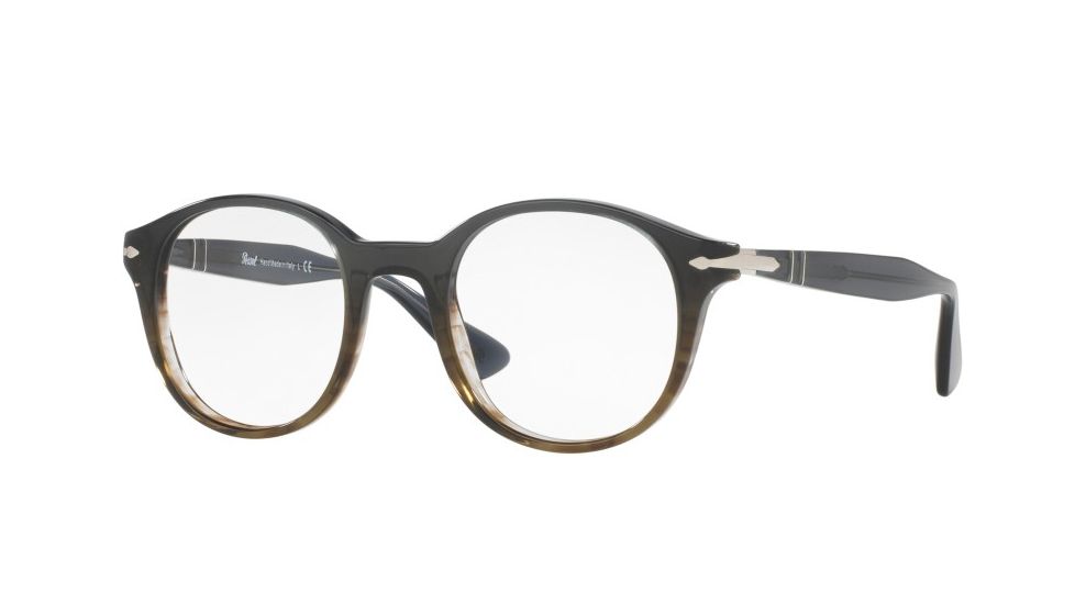 Persol PO3144V Progressive Prescription Eyeglasses 1012-47 - Grey Gradient Green Frame