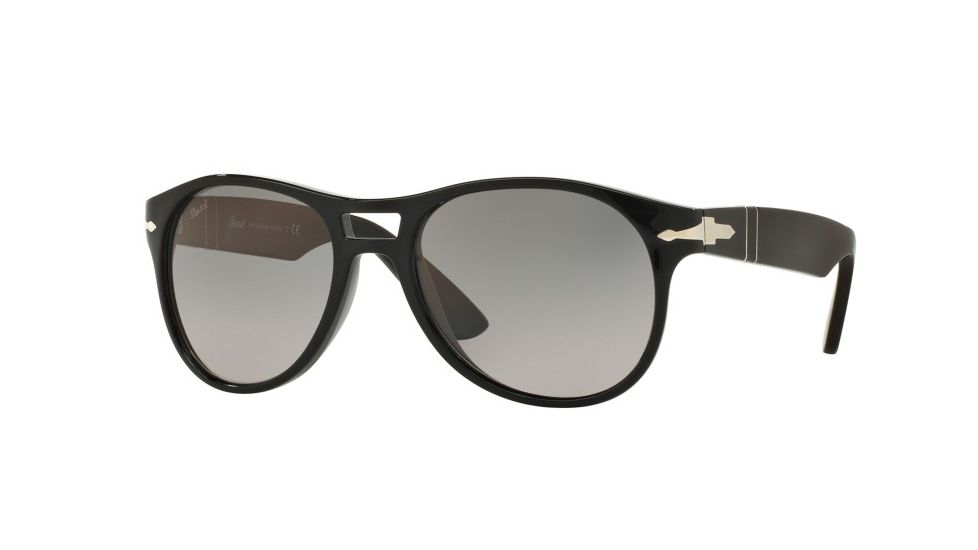 Persol PO3155S Sunglasses 104171-54 - Black Frame, Grey Gradient Dark Grey Lenses