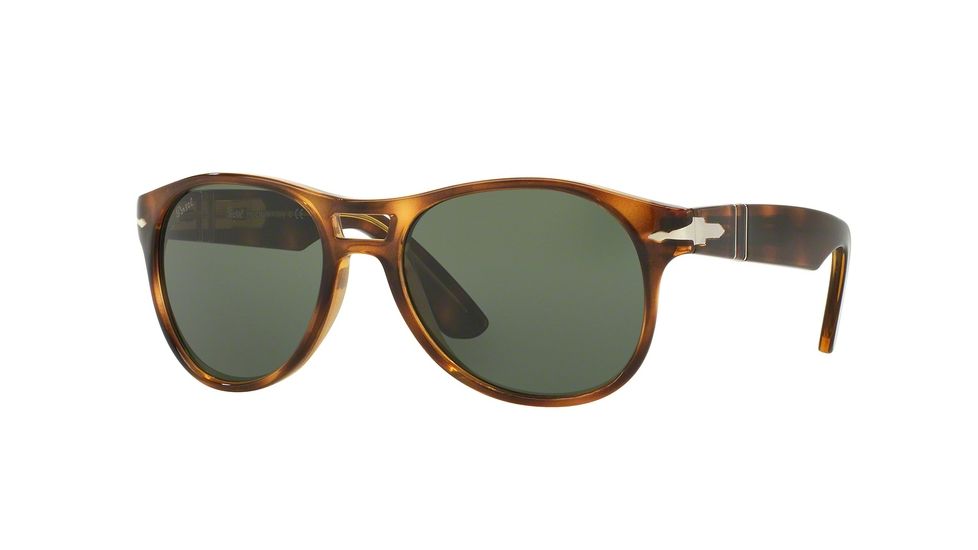 Persol PO3155S Sunglasses 104331-54 - Havana Frame, Green Lenses