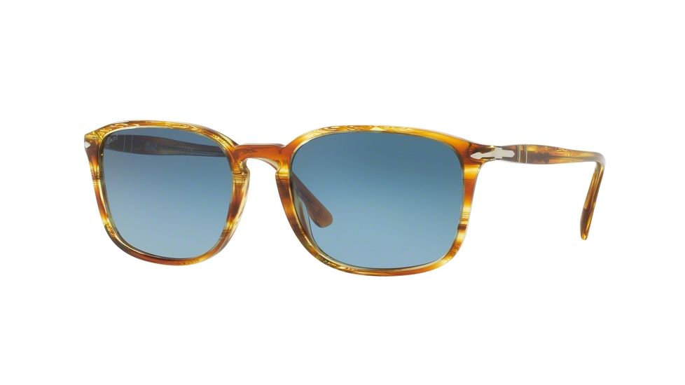 Persol PO3158S Sunglasses 1050Q8-56 - Stripped Brown Yellow Frame, Azure Gradient Lenses