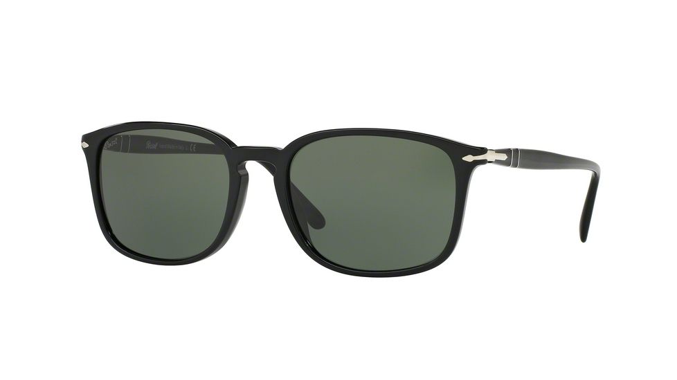 Persol PO3158S Sunglasses 95/31-56 - Black Frame, Green Lenses