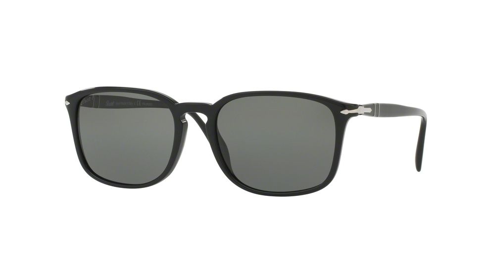 Persol PO3158S Sunglasses 95/58-56 - Black Frame, Polar Green Lenses