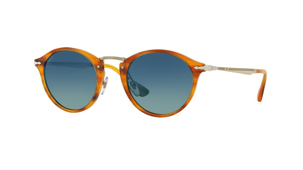 Persol PO3166S Progressive Prescription Sunglasses PO3166S-960-S3-49 - Lens Diameter 49 mm, Frame Color Striped Brown